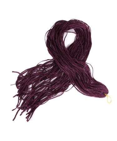 3 Packs Eunice Hair #99J Synthetic Crochet Braids Box Braid 28 Inch Soft Hair Box Braids Goddess Box Crochet BraIds Mambo Hair Extension 28roots/Pack (3 packs) 99J) 28 inches (3 packs) #99J