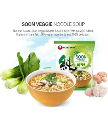 Nong Shim Soon Veggie Ramyun Ramen Nongshim Noodles Soup 112g (Box of 6) HALAL - Buy Online on SooperMarket.com