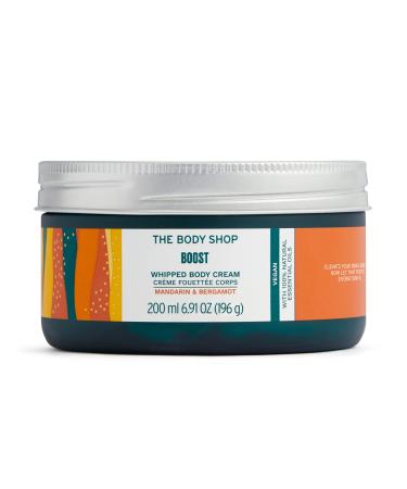 The Body Shop Boost Whipped Body Cream  Bergamot and Mandarin   Uplifting and Rejuvenating All-Over Moisturizer  Vegan   6.91oz