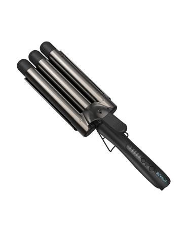REVAMP Progloss Beach Big Waver - Triple Barrel Hair Waver with Enhanced Shine Infused with Our Progloss Super Smooth Oils Black
