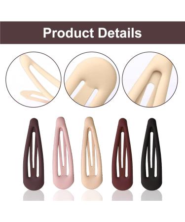 30 Matte Snap Hair Clips 1.9x0.55 Inch Metal Hair Clips Colorful Matte Hair Clips for Women Girls and Fine Hair (5 Colors) - Buy Online on SooperMarket.com