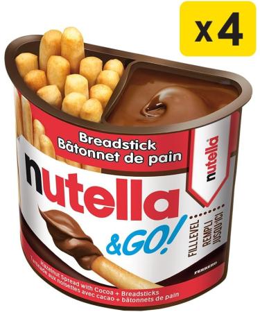 NUTELLA & GO! Hazelnut And Cocoa Spread With Breadsticks Snack Packs Perfect Bulk Snacks for Kids 52 Grams Pack of 4 Nutella & GO! 4 Pack - Buy Online on SooperMarket.com