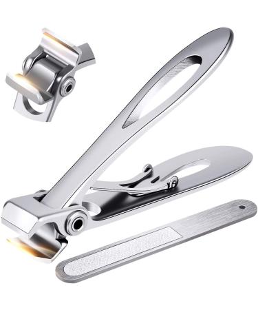 PrettyDiva Wide Jaw Nail Clippers - Straight Blade Heavy Duty Nail Clipper for Thick Nails or Tough Toenails  Extra Large Oversized Toe Nail Clippers Cutter Trimmer for Adults Seniors Elderly. Straight Clippers