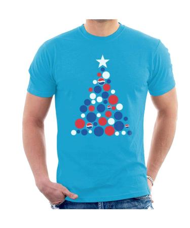 All+Every Pepsi Christmas Tree Dots Men's T-Shirt XL Sapphire