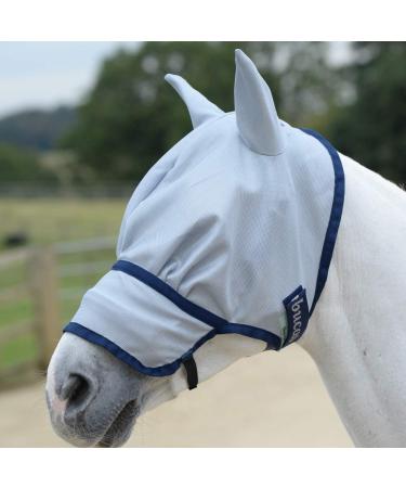 Bucas Buzz-Off Extended Nose - Silver/Blue XS silver