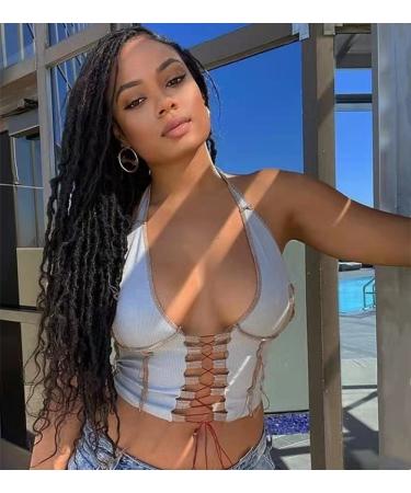BOHOBABE 24 Inch New Faux Locs With Curly End 6 Packs Soft Locs Crochet Hair 72 Strands Long Natural Black Crochet Braids (6 Packs 1B) 24 Inch (Pack of 6) 1B(Natural Black)
