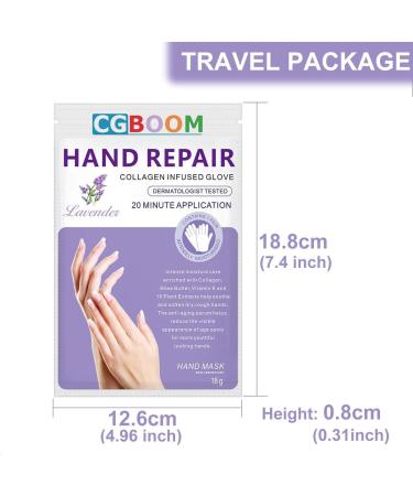 Lavender Hand Moisturizing Gloves - 3 Pairs | Hydrating and Anti-aging Hand Mask for Dry, Cracked Skin - Buy Online on SooperMarket.com
