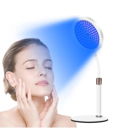Red Light Lamp for Face 100LEDs Red and Blue Light Device 415nm Blue & 660nm Red & 850nm Infrared Light Adjustable Height Angle & Brightness for Home/Office Use Red&Blue