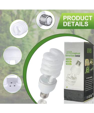 Qeeheng UVB 5.0 Lamps for Reptiles - Energy-Saving Turtle Light Bulb for Tropical Terrariums - 26W Calcium Supplement for Water Turtles & Snakes - Buy Online on SooperMarket.com