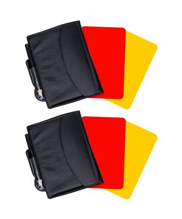 Friencity Soccer Referee Card Sets, Warning Referee Red and Yellow Cards with Wallet Score Sheets, Pencil Accessories, 2 Packs