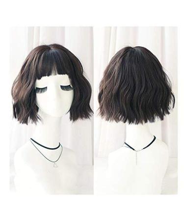 Buy BGHJUE Short Wavy Bob Lace Front Human Hair Wig - 9 Inch Dark Brown Honeypudding Color - International Shipping Available - Buy Online on SooperMarket.com