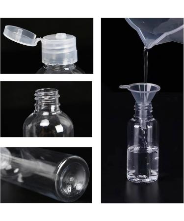 10 Piece Transparent Travel Bottles Set - Refillable Liquid Containers for Lotions & Shampoo with Funnels (50ml & 100ml) - Safe Travel Accessories - Buy Online on SooperMarket.com