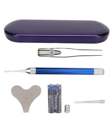 TITA-DONG LED Light Earpick Tweezers Blue Visible Earwax Remover Tool Set Stainless Steel Ear Wax Removal Ear Spoon Set with Storage Box