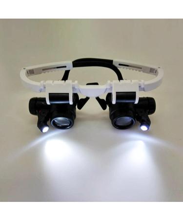 goforwealth Head Mounted with LED Light Jeweller Magnifying Glasses Hands Headset Head-Mounted Magnifying Glasses for Jewelry Sewing Reading Crafts Repair Astounding - Buy Online on SooperMarket.com
