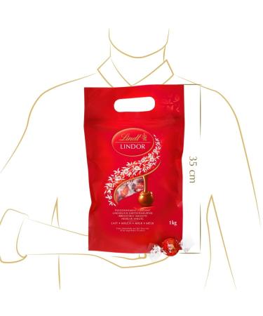 Buy Lindt Lindor Chocolate Balls - Whole Milk 1kg Large Pack | Perfect Chocolate Gift with Delicate Melting Filling - Buy Online on SooperMarket.com