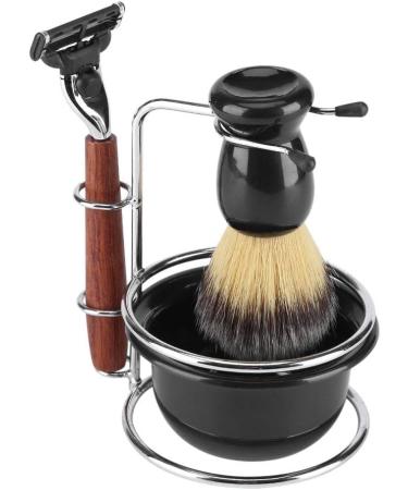 4-in-1 Shaving Set for Men - Badger Hair Brush Bowl & Stand Holder - Premium Grooming Kit - Buy Online on SooperMarket.com