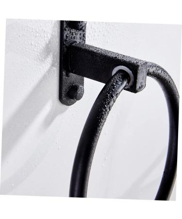 OSALADI 2pcs Ring Punch Hanging Holder Home Rack Aluminum Round Bathroom Space for Black Towel - Buy Online on SooperMarket.com