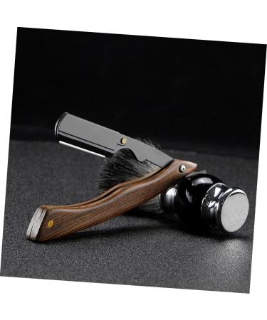 Didiseaon Wooden Razor Manual Shaver - Portable Clip-on Stainless Steel Eyebrow Trimmer | Old Fashioned Foldable Tool Holder for Precision Grooming - Buy Online on SooperMarket.com