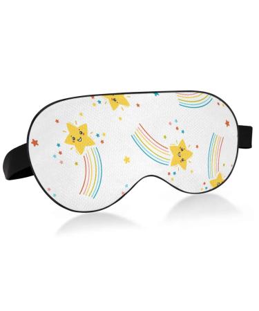Haskirky Light Blocking Eye Mask Breathable and Adjustable Adult Men and Women Travel on Business Trips Yoga Meditation Light Smooth Comfortable Eye Mask Office Deep Sleep Goodies Cute Playing Star