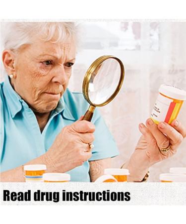 70mm 10X Handheld Magnifying Glass Shatterproof Reading Magnifier Real Glass Magnifying Lens with Imitation Mahogany Handle for Science Reading Book Inspection - Buy Online on SooperMarket.com