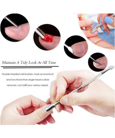 Stainless Steel Cuticle Pusher Remover Kit - 4Pcs Professional Manicure and Pedicure Tools - Buy Online on SooperMarket.com
