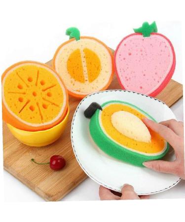 3-Piece Fruit Shaped Cartoon Bath Sponge Set | Bathroom Cleaning Supplies - Buy Online on SooperMarket.com