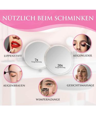 Mirrorvana 20x & 7x Magnifying Cosmetic Mirror with Suction Cup - 15 cm Round Makeup Mirror for Flawless Beauty - Buy Online on SooperMarket.com