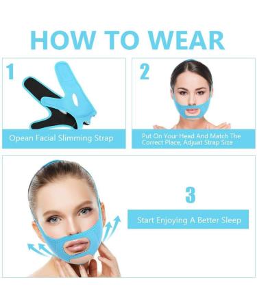 Facelift Slimming Belt for Women Double Chin Reducer V Line Cheek Lift Thin Mask Strap Anti Wrinkle Bandage (Blue) - Buy Online on SooperMarket.com