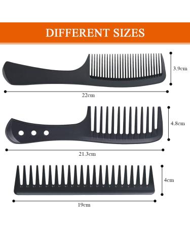 URAQT Hairdressing Combs Set 3 Pack Wide Tooth Combs Heat Resistant Anti-static Carbon Hair Brush Hair Comb for Long Wet or Curly Hair Detangling Wide Tooth Comb Set - Buy Online on SooperMarket.com