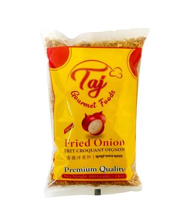 TAJ Crispy Fried Onion 100% Natural | Great for Seasoning Garnishing on Sushi, Green Bean Casseroles | Holland-Netherlands Coated 400g (14oz)