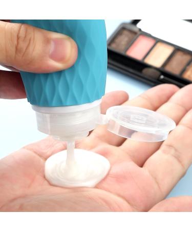 Gemice Travel Bottles for Toiletries CAA Approved 90ml Silicone Travel Bottles BPA Free Leak Proof Squeezable Travel Size Containers Travel Accessories for Shampoo Conditioner Lotion (4 Pack) Blue - Buy Online on SooperMarket.com