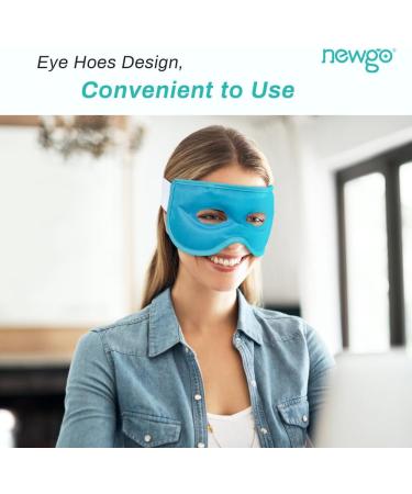 NEWGO Reusable Hot/Cold Eye Mask for Puffy Eyes - Cooling Therapy for Migraine, Dark Circles, Dry Eyes - Sinus Pain Relief - Light Blue - Buy Online on SooperMarket.com