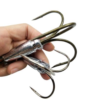 Snagging Hooks Snagging Weighted Treble Hooks 2pcs/Pack Fishing Hooks 5 Sizes 0.7oz 1.1oz 1.6oz 2.1oz 2.8oz 14/0-2pcs