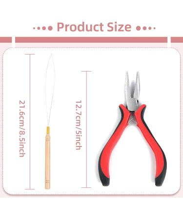 Vlasy Dark Brown Hair Extension Tools Kit - Pliers, Loop Threader, 200PCS Silicone Beads - Buy Online on SooperMarket.com