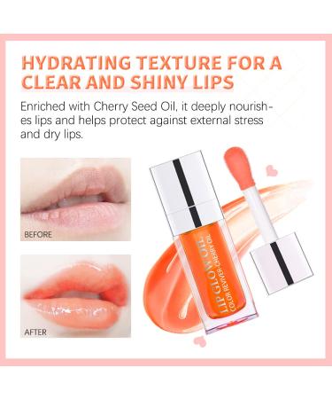 GL-Turelifes Plumping Lip Gloss Oil | Hydrating & Tinted Balm | Transparent Lip Oil | Long-Lasting Nourishing Formula | Non-Sticky Glitter Shine | Primer Lip Tint (007Raspberry) - Buy Online on SooperMarket.com