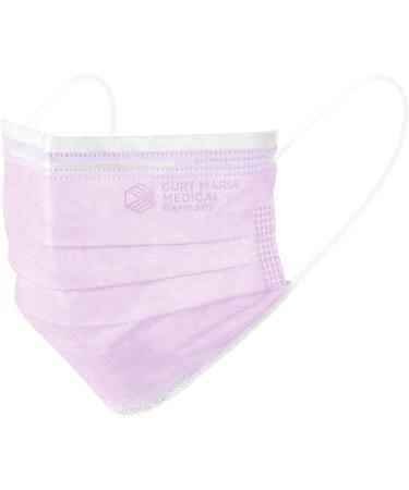 Dustpirate Curt Maria Medical Face Masks - 50 Pack 3-Layer Lilac 100% Made in Germany Surgical Mouth Protection - International Shipping Available - Buy Online on SooperMarket.com