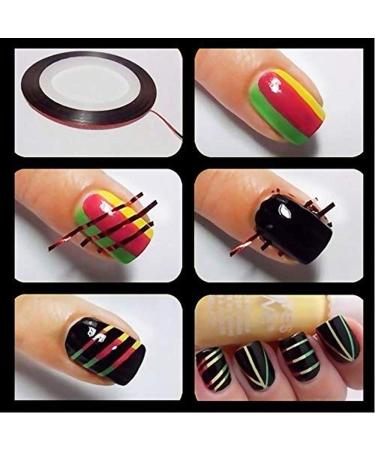 JIAHAO 2Pcs Gold/Silver Striping Tape Line Nail Art Decoration Sticker Set with Dispensers - DIY Nail Tip Design - Buy Online on SooperMarket.com