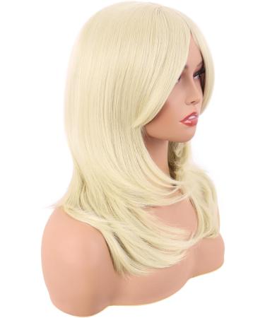 MapofBeauty 20 Long Layered Synthetic Hair Wig with Bangs - Light Blonde - Buy Online on SooperMarket.com