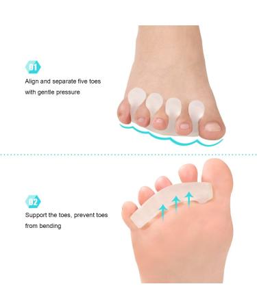 HERCHR Gel Toe Separators Bunion Corrector with Metatarsal Pads - Foot Toe Protector for Women Men - Buy Online on SooperMarket.com