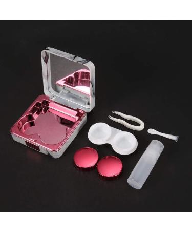 Acouto Square Contact Lens Case - Portable Marble Mirror Design for Nearsighted - Stylish Pink Color - Buy Online on SooperMarket.com