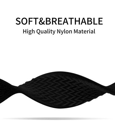 Adjustable Elastic Band for Amazfit Watches | Soft Stretch Nylon Loop Bracelet Strap Replacement in Black - Buy Online on SooperMarket.com