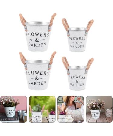 Homoyoyo 8 Pcs Tin Bucket Metal Flower Bucket The Office Desk Decor Galvanized Metal Vase French Country Pitcher Desk Waste Basket Metal Tin Plating Iron Flower Arrangement 13X12cmx2pcs Assorted Colorx2pcs - Buy Online on SooperMarket.com