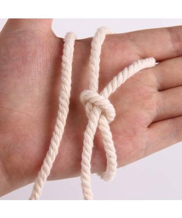 XKDOUS 4mm x 150Yards Natural Cotton Macrame Cord - 3 Strand Twisted Rope for Wall Hanging, Plant Hangers, Crafts & Knitting - Soft Undyed Cotton Rope for Decorative Projects - Buy Online on SooperMarket.com