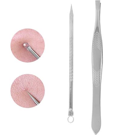 Eyebrow Tweezer & Pimple Popper Tool | Anti-Slip Handle for Comfortable Grasp | Facial Freckle Removal - Buy Online on SooperMarket.com