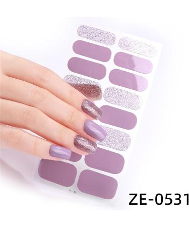 20 Pcs Semi Cured Gel Nail Strips With Soft Glossy Gel Finish Long Lasting Nail Wraps Glitter Gel Nail Stickers Convenient And Easy To Use Nail Sticker Ze0531 - Buy Online on SooperMarket.com