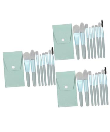 Balacoo 3 Sets Travel Makeup Women Makeup Supplies Cosmetics Supply Beauty Kit Powder Applicator Brush Girls Makeup Brush for Women Wooden Handle Aluminum Tube Miss Powder Brush Blue