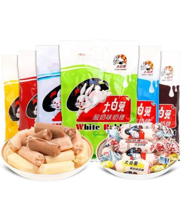 White Rabbit Toffee Milk sugar Childhood Tastes Toffee Small Gifts Snacks White Rabbit Creamy Candy Gummies Chinese candy chocolate confectionery Fudge (Chocolate flavored milk candy 114g) Chocolate flavored milk candy 114g