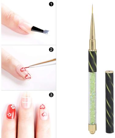 Manicure Picker Dotting Pen Professional Ultra Fine Easy To Operate Manicure Liner Pen DIY for Household Nail Shop(Green stripes (long pull line)) - Buy Online on SooperMarket.com