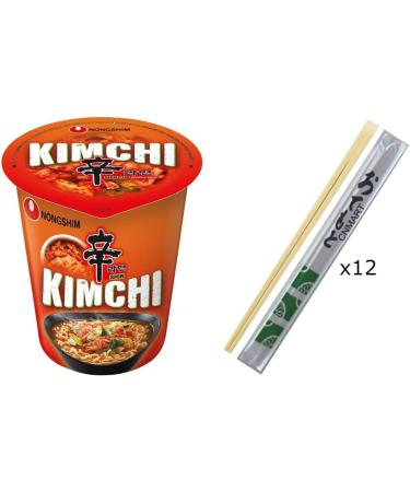 CNMART Nong Shim Kimchi Flavour Instant Noodle Soup Cup 75g (Pack of 12) - Buy Online on SooperMarket.com
