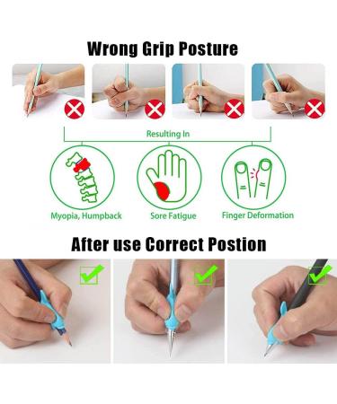 Soft Silicone Ergonomic Pencil Set for Kids - Posture Correction & Writing Aid (5 Pieces) - Buy Online on SooperMarket.com